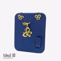 نیم ست لیزری طلا طرح پروانه کد NS2148