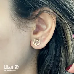 گوشواره چسبان طرح گل چندپر کد E1438