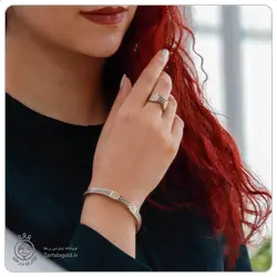 دستبند و انگشتر طلا سیاه قلم طرح 2 -خرید نیسمت مناسب عروسی