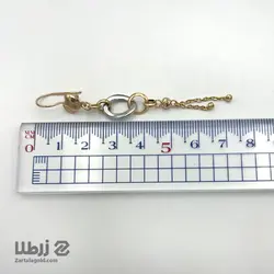 گوشواره آویز طلا طرح ترکیبی حلقه سفید کد E3028