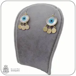 گوشواره آویز طلا طرح چشم نظر و پولک - 4,389,500&nbsp;تومان
