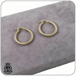 گوشواره حلقه ای طلا طرح پیچ آبکاری دو رنگ 1 - 3,888,500&nbsp;تومان