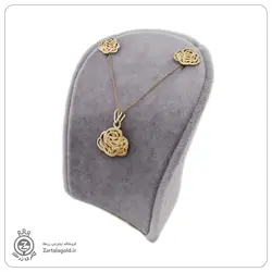 نیم ست طلا طرح گل سه بعدی 2