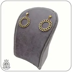 گوشواره آویز طلا طرح حلقه کارتیه تخت کد E1916