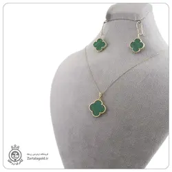 نیم ست طلا طرح ون کلیف و سنگ