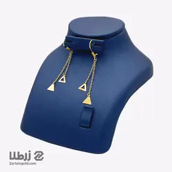 گوشواره آویز طلا طرح مثلث توپر و توخالی کد E1528