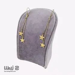 گوشواره آویز طلا طرح ستاره پولکی کد E1771
