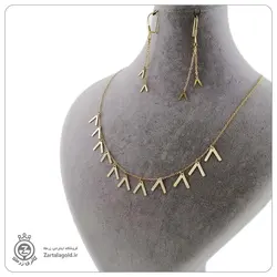 نیم ست طلا طرح هندسی 5