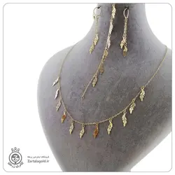 نیم ست طلا طرح پر 2