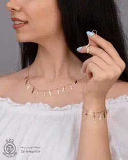 نیم ست طلا طرح پر 2