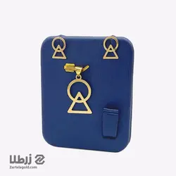 نیم ست لیزری طلا طرح مربع مثلث کد NS1758