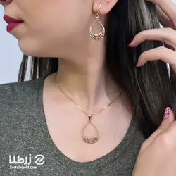 نیم ست طلا طرح گوی اشکی کد NS1757