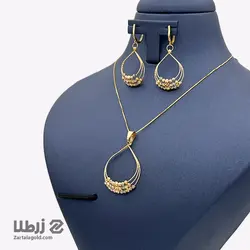 نیم ست طلا طرح گوی اشکی کد NS1757