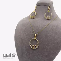 نیم ست طلا طرح مفتول گوی های نزدیک کد NS1755