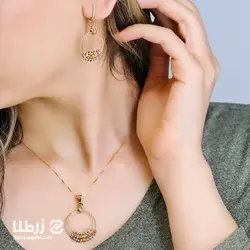 نیم ست طلا طرح مفتول گوی های نزدیک کد NS1755