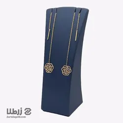 گوشواره طلا بخیه ای طرح گل کد E1708