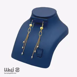 گوشواره آویز بیضی با گوی های البرنادو کد E1653