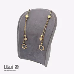 گوشواره آویز طلا طرح ستاره پر و توخالی کد E1651