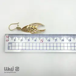 گوشواره آویز طلا طرح دوتایی تمام آینه کد E3025