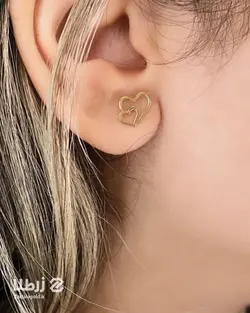 گوشواره چسبان طرح قلب تو هم کد E1642