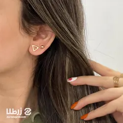 گوشواره میخی طرح مثلث تو خالی کد E6526