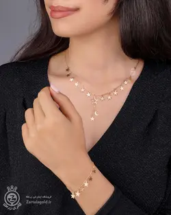 نیم ست طلا طرح آویز ستاره