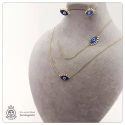 نیم ست طلا طرح چشم نظر آبی - خرید آنلاین طلا 6,881,000&nbsp;تومان