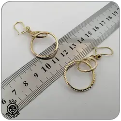 گوشواره طلا آویز طرح دو حلقه تراش دار 1 - 6,136,000&nbsp;تومان