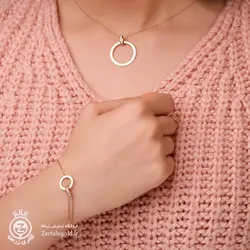 نیم ست طلا طرح دایره با نگین - خرید آنلاین طلا 10,130,000&nbsp;تومان 10,130,000&nbsp;تومان