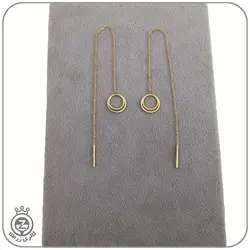 گوشواره طلا بخیه ای طرح دایره کد E1506