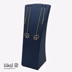 گوشواره طلا بخیه ای طرح قلب کد E1504