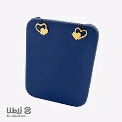 گوشواره میخی طرح دو قلب توخالی تو پر کد E6522