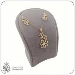 نیم ست طلا طرح گل 4
