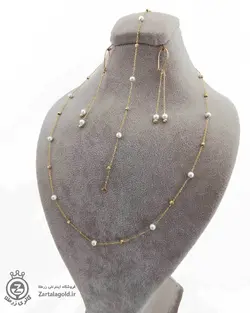 نیم ست طلا مروارید و گوی البرنادو - خرید آنلاین طلا 4,468,000&nbsp;تومان