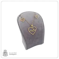 نیم ست طلا طرح ضربان قلب