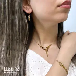 سرویس طلا پولکی آینه ای گوی دار کد NS1104