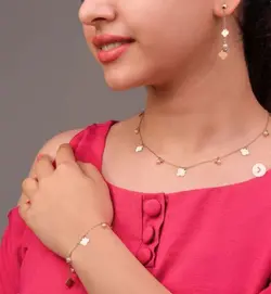 نیم ست طلا طرح ون کلیف و مروارید - خرید آنلاین طلا 12,800,000&nbsp;تومان