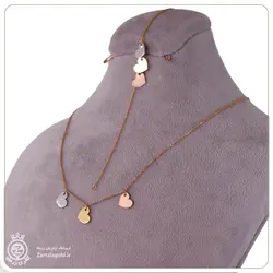 نیم ست طلا طرح قلب سه تایی 1 - خرید آنلاین طلا 5,926,500&nbsp;تومان