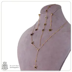 نیم ست طلا طرح پروانه مشکی - خرید آنلاین طلا 8,688,500&nbsp;تومان