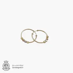 گوشواره حلقه ای طلا با گوی سایز 2-خرید گوشواره حلقه ای طلا