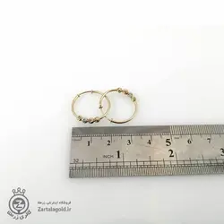 گوشواره حلقه ای طلا با گوی سایز 2-خرید گوشواره حلقه ای طلا