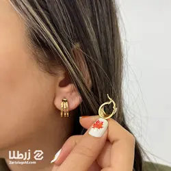 گوشواره حلقه ای ناپل طرح بیضی کد E6528