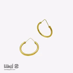 گوشواره طلا حلقه ای گرد با قفل هشتی کد E955