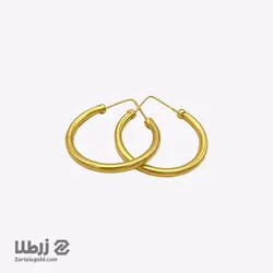 گوشواره طلا حلقه ای گرد با قفل هشتی کد E955