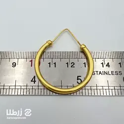 گوشواره طلا حلقه ای گرد با قفل هشتی کد E955