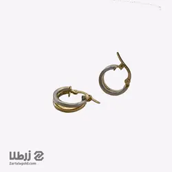 گوشواره حلقه ای ناپل دو رنگ سایز کوچک کد E6529