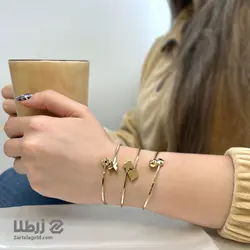 دستبند بنگل طلا طرح گشنیز کد B842
