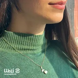 پلاک گل رز طلا با صدف سفید کد P820