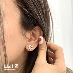 گوشواره میخی با طرح گل های متفاوت کد E6519