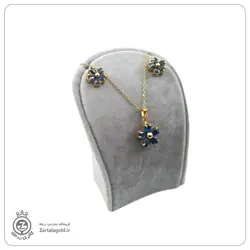 نیم ست طلا طرح گل با نگین - خرید آنلاین طلا 9,970,000&nbsp;تومان